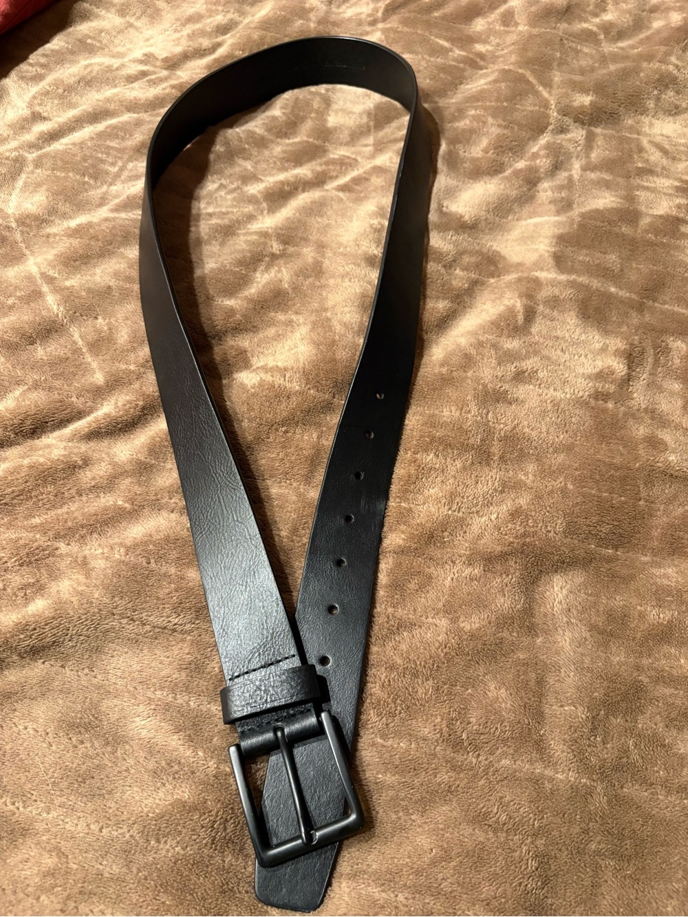 Classic Black Leather Men's Belt - Black 45/105